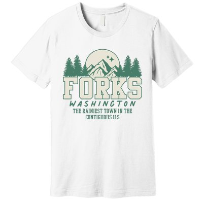 Forks Washington Twilight Inspired Retro Vintage Aesthetic Premium T-Shirt