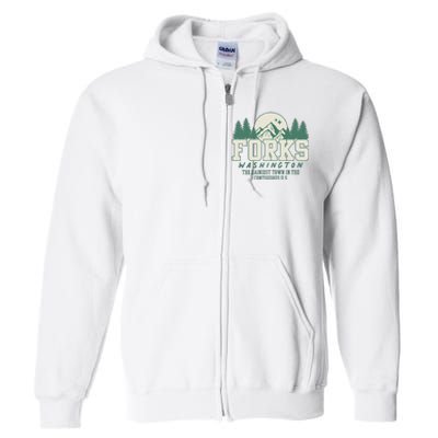 Forks Washington Twilight Inspired Retro Vintage Aesthetic Full Zip Hoodie