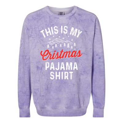 Funny Women This Is My Christmas Pajama Xmas Gift Colorblast Crewneck Sweatshirt