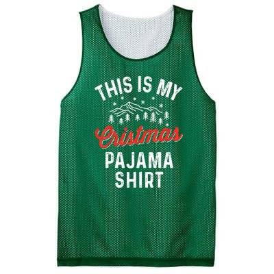 Funny Women This Is My Christmas Pajama Xmas Gift Mesh Reversible Basketball Jersey Tank