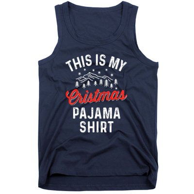 Funny Women This Is My Christmas Pajama Xmas Gift Tank Top