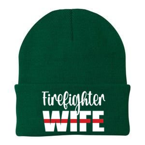 Firefighter Wife Thin Red Line Husband Proud Fire Wife Gift Knit Cap Winter Beanie