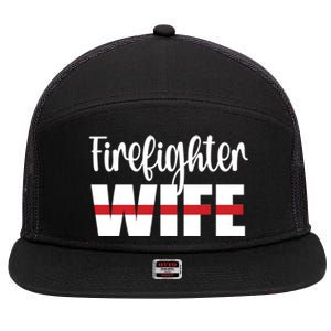 Firefighter Wife Thin Red Line Husband Proud Fire Wife Gift 7 Panel Mesh Trucker Snapback Hat