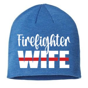 Firefighter Wife Thin Red Line Husband Proud Fire Wife Gift Sustainable Beanie