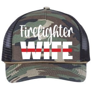 Firefighter Wife Thin Red Line Husband Proud Fire Wife Gift Retro Rope Trucker Hat Cap