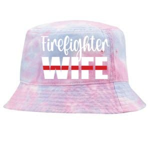 Firefighter Wife Thin Red Line Husband Proud Fire Wife Gift Tie-Dyed Bucket Hat