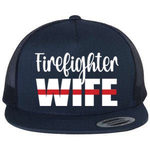 Firefighter Wife Thin Red Line Husband Proud Fire Wife Gift Flat Bill Trucker Hat