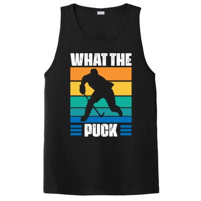 Funny What The Puck Vintage Ice Hockey Player Great Gift PosiCharge Competitor Tank