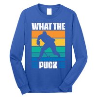 Funny What The Puck Vintage Ice Hockey Player Great Gift Long Sleeve Shirt