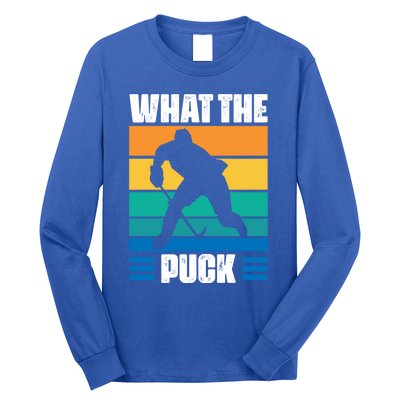 Funny What The Puck Vintage Ice Hockey Player Great Gift Long Sleeve Shirt