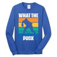 Funny What The Puck Vintage Ice Hockey Player Great Gift Tall Long Sleeve T-Shirt