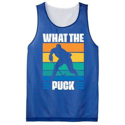 Funny What The Puck Vintage Ice Hockey Player Great Gift Mesh Reversible Basketball Jersey Tank