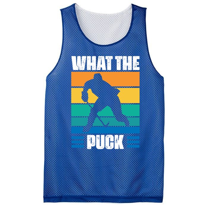 Funny What The Puck Vintage Ice Hockey Player Great Gift Mesh Reversible Basketball Jersey Tank