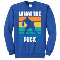 Funny What The Puck Vintage Ice Hockey Player Great Gift Tall Sweatshirt