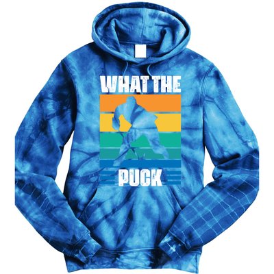 Funny What The Puck Vintage Ice Hockey Player Great Gift Tie Dye Hoodie