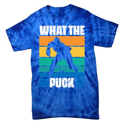 Funny What The Puck Vintage Ice Hockey Player Great Gift Tie-Dye T-Shirt