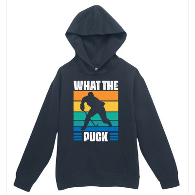 Funny What The Puck Vintage Ice Hockey Player Great Gift Urban Pullover Hoodie