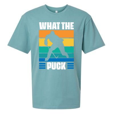 Funny What The Puck Vintage Ice Hockey Player Great Gift Sueded Cloud Jersey T-Shirt