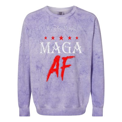 Funny We The People Maga Af Us Flag We The People Maga Af Colorblast Crewneck Sweatshirt