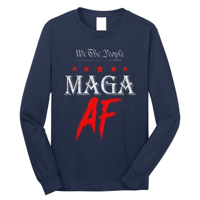 Funny We The People Maga Af Us Flag We The People Maga Af Long Sleeve Shirt