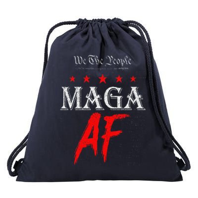 Funny We The People Maga Af Us Flag We The People Maga Af Drawstring Bag