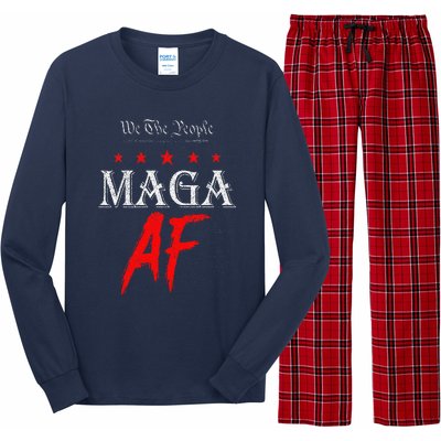 Funny We The People Maga Af Us Flag We The People Maga Af Long Sleeve Pajama Set