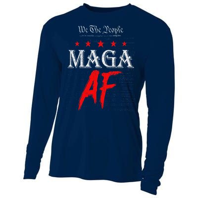 Funny We The People Maga Af Us Flag We The People Maga Af Cooling Performance Long Sleeve Crew