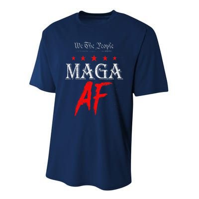 Funny We The People Maga Af Us Flag We The People Maga Af Performance Sprint T-Shirt