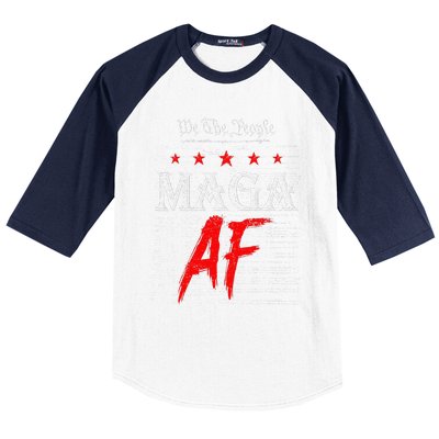 Funny We The People Maga Af Us Flag We The People Maga Af Baseball Sleeve Shirt