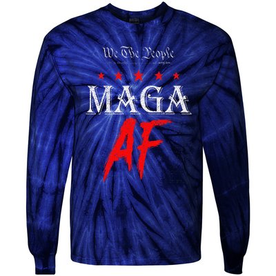 Funny We The People Maga Af Us Flag We The People Maga Af Tie-Dye Long Sleeve Shirt