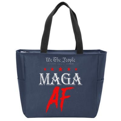 Funny We The People Maga Af Us Flag We The People Maga Af Zip Tote Bag