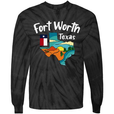 Fort Worth Texas Tie-Dye Long Sleeve Shirt