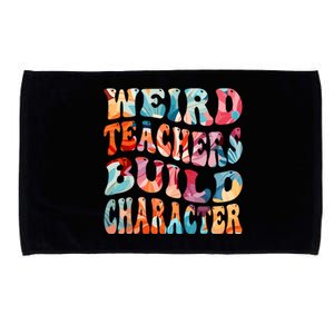 Funny Weird Teachers Build Character Quote Groovy Style Microfiber Hand Towel