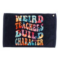 Funny Weird Teachers Build Character Quote Groovy Style Grommeted Golf Towel