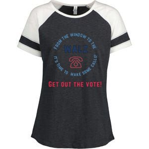 From Windows To The Walz Get Out The Vote Harris Walz Enza Ladies Jersey Colorblock Tee