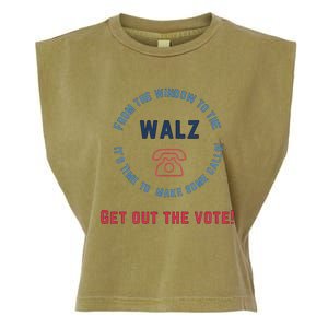 From Windows To The Walz Get Out The Vote Harris Walz Garment-Dyed Women's Muscle Tee