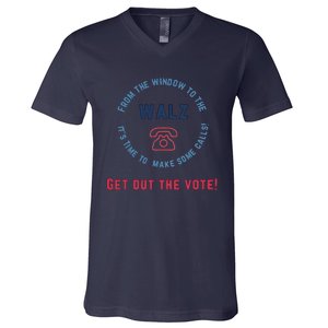 From Windows To The Walz Get Out The Vote Harris Walz V-Neck T-Shirt