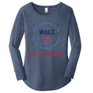 From Windows To The Walz Get Out The Vote Harris Walz Women's Perfect Tri Tunic Long Sleeve Shirt