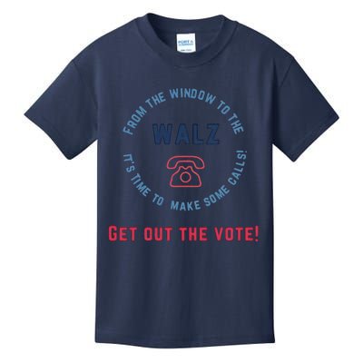 From Windows To The Walz Get Out The Vote Harris Walz Kids T-Shirt