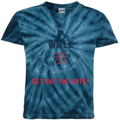 From Windows To The Walz Get Out The Vote Harris Walz Kids Tie-Dye T-Shirt