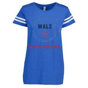 From Windows To The Walz Get Out The Vote Harris Walz Enza Ladies Jersey Football T-Shirt