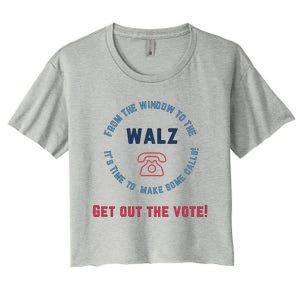 From Windows To The Walz Get Out The Vote Harris Walz Women's Crop Top Tee