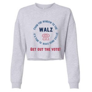 From Windows To The Walz Get Out The Vote Harris Walz Cropped Pullover Crew