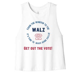 From Windows To The Walz Get Out The Vote Harris Walz Women's Racerback Cropped Tank