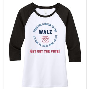 From Windows To The Walz Get Out The Vote Harris Walz Women's Tri-Blend 3/4-Sleeve Raglan Shirt