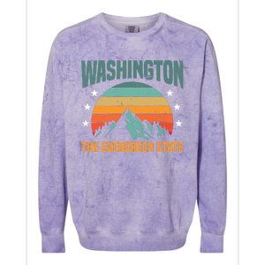 Funny Washington The Evergreen State Home Colorblast Crewneck Sweatshirt