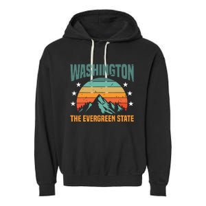 Funny Washington The Evergreen State Home Garment-Dyed Fleece Hoodie