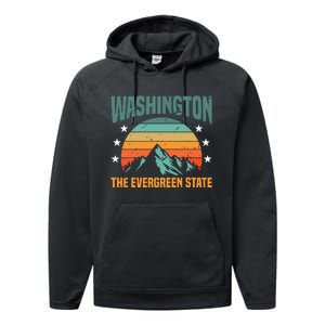 Funny Washington The Evergreen State Home Performance Fleece Hoodie