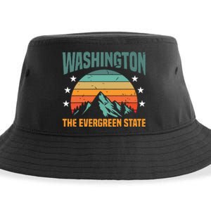 Funny Washington The Evergreen State Home Sustainable Bucket Hat