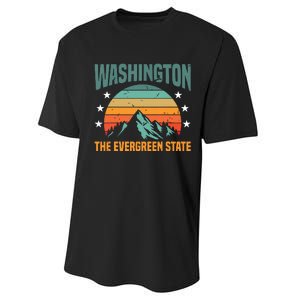 Funny Washington The Evergreen State Home Performance Sprint T-Shirt